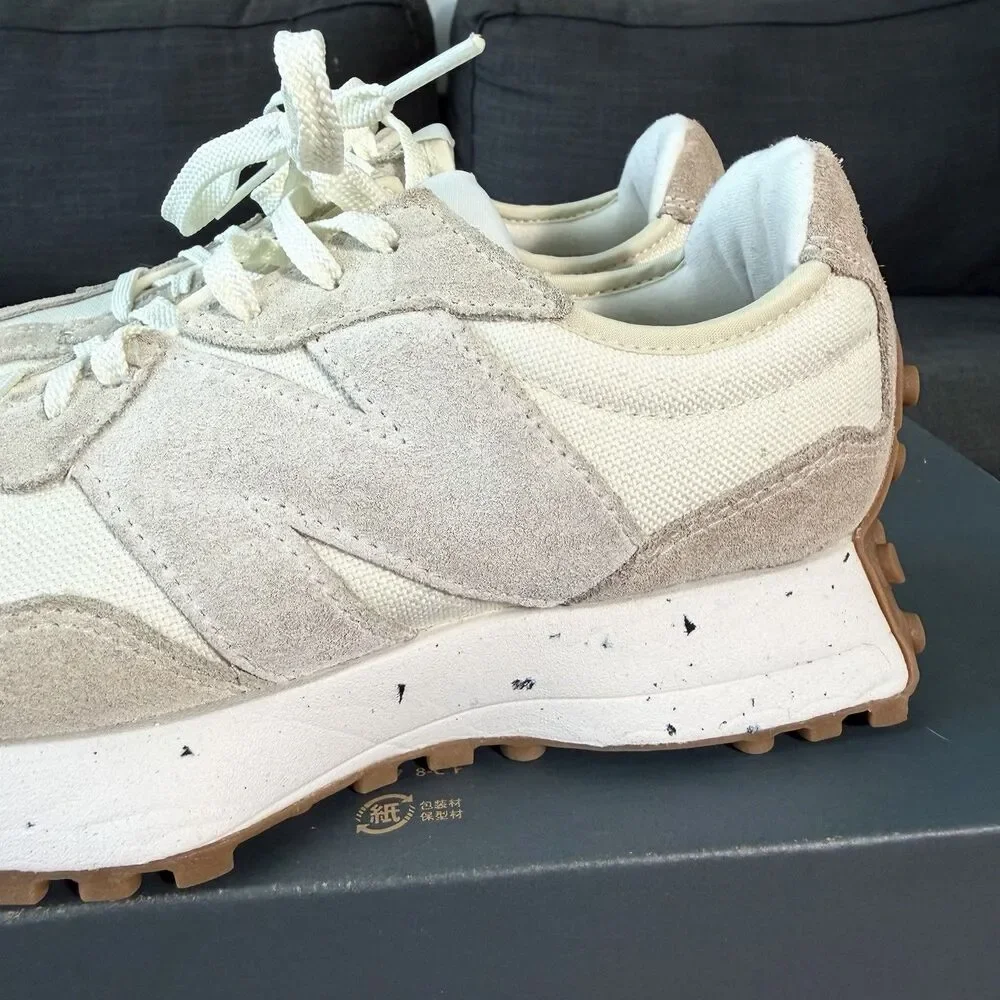 New Balance 327 Turtledove Beige Gum Suede Sneakers Women's Size 7